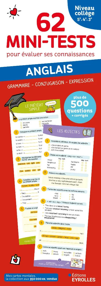 Visuel de 62 mini-tests pour évaluer ses connaissances - Anglais niveau collège