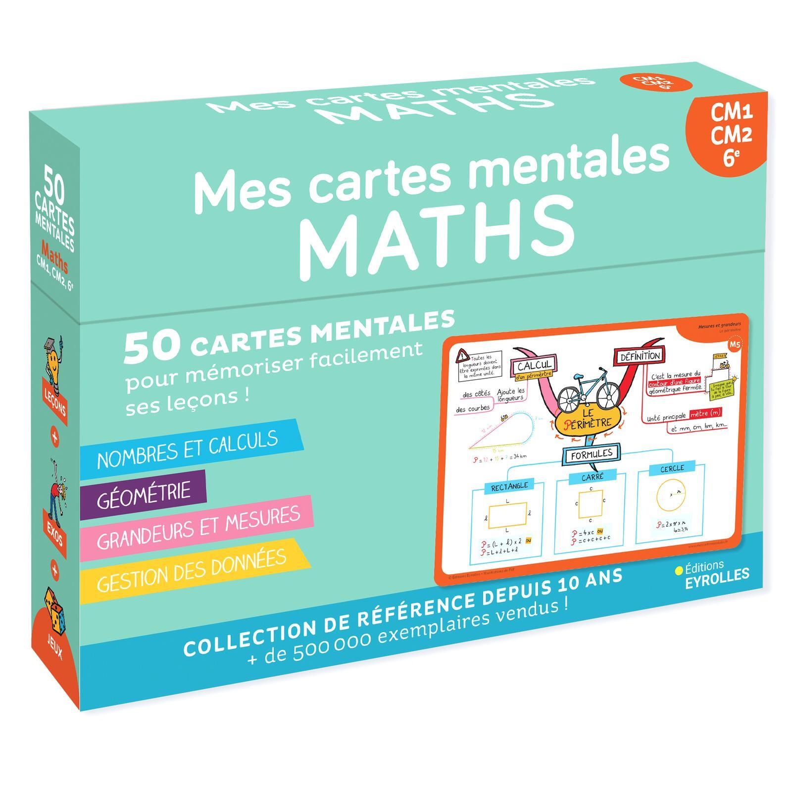 Visuel de Mes cartes mentales maths - CM1, CM2, 6e (cycle 3)