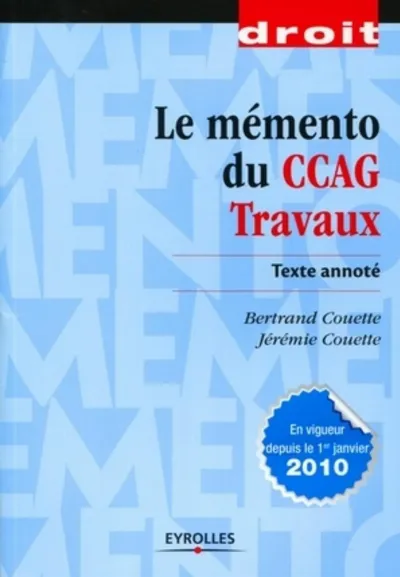 Visuel de Le mémento du CCAG Travaux