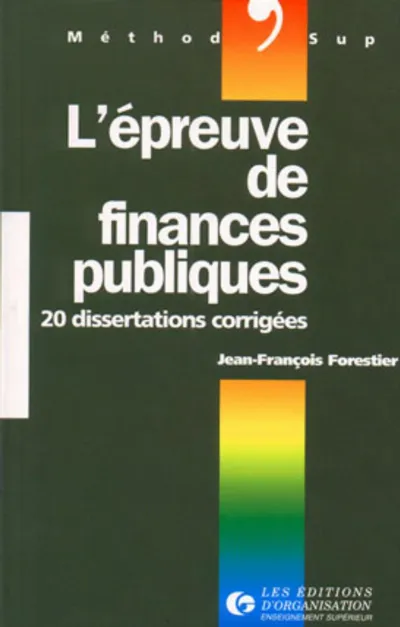 Visuel de L'épreuve de finances publiques