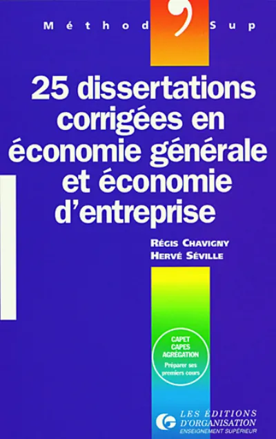 Visuel de 25 dissertations corrigées en économie générale et économie d'entreprise