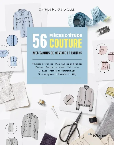 Visuel de 56 pièces d'étude couture avec gammes de montage et patrons