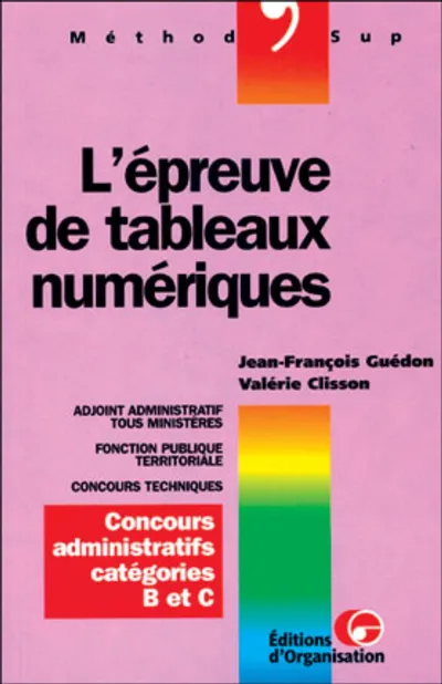 Visuel de L'epreuve de tableaux numeriques concours admnistratifs categories b et c