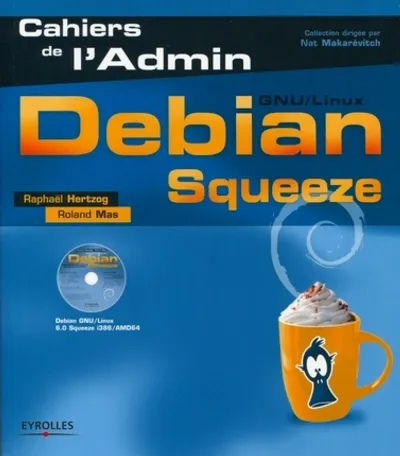 Visuel de Debian squeeze. gnu/linux. avec dvd-rom