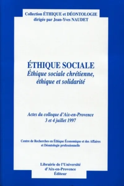 Visuel de Ethique sociale