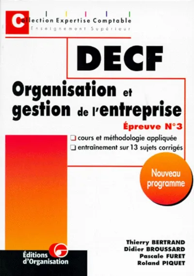 Visuel de DECF organisation et gestion de l'entreprise - Epreuve n°3